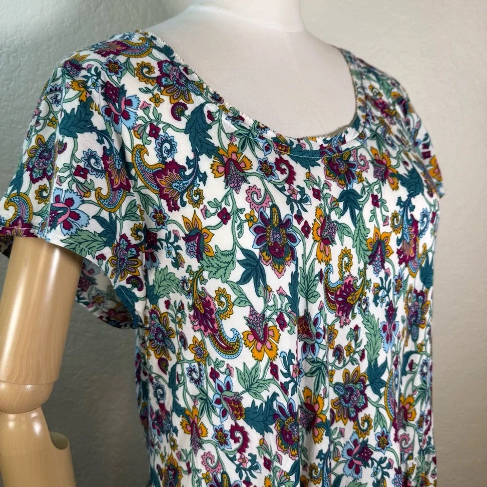 Soft Surroundings Kara Tiered Floral Bohemian Maxi Dress Size Large - Picture 4 of 16